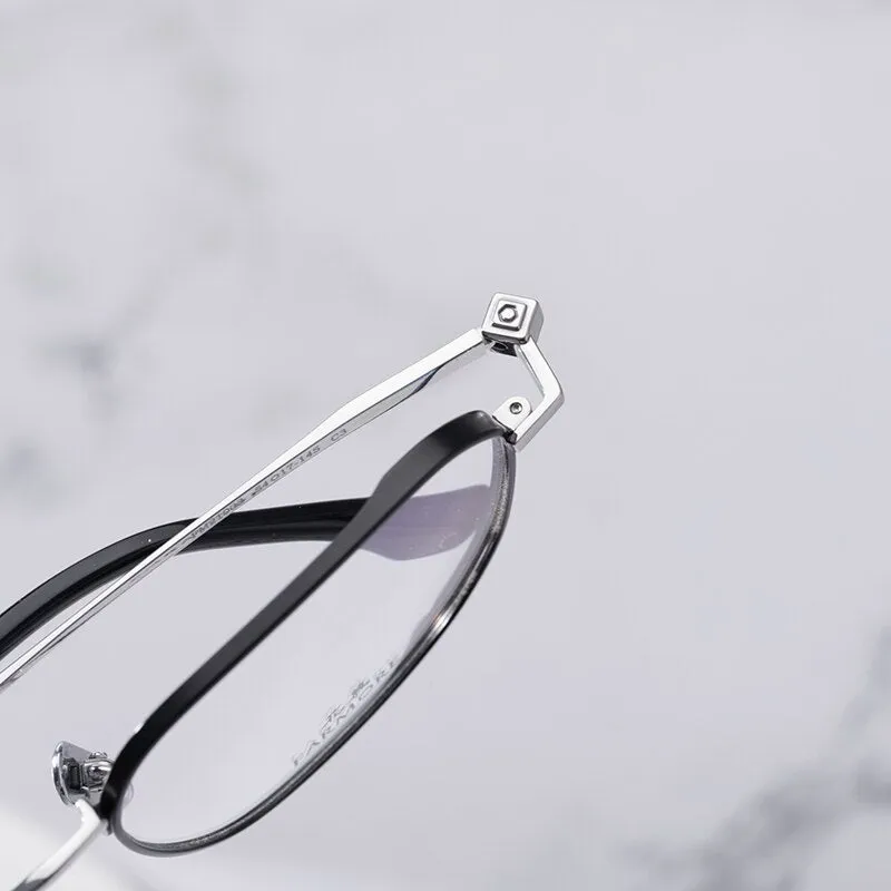 Reven Jate Unisex Full Rim Polygon Square Titanium Eyeglasses 21003