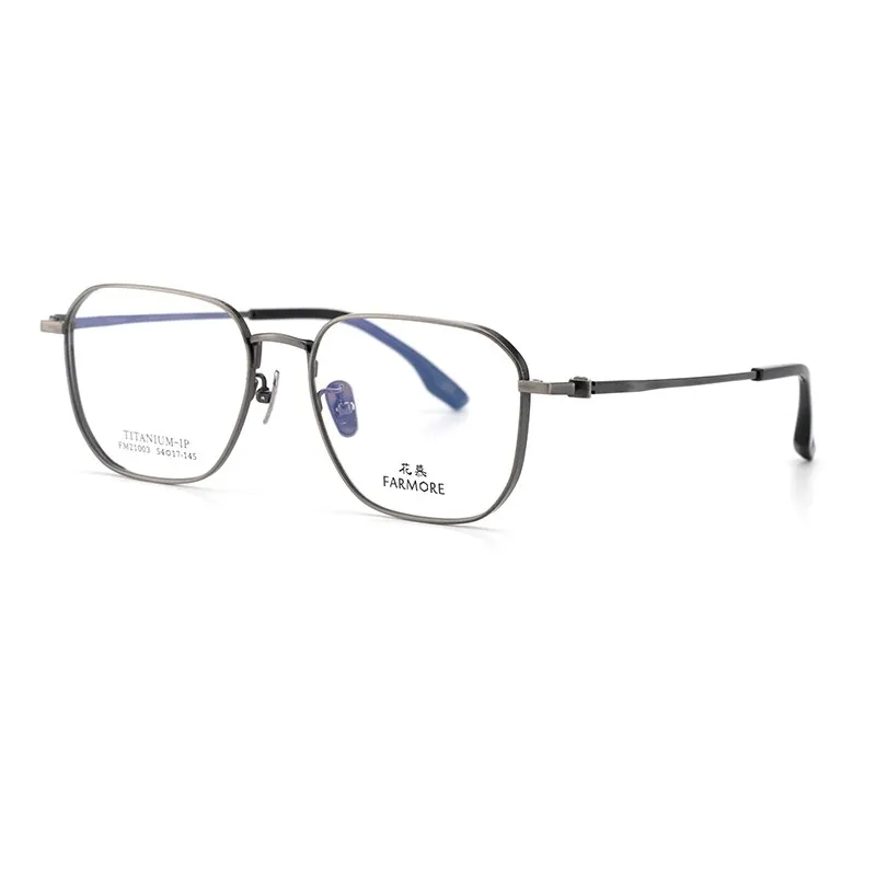 Reven Jate Unisex Full Rim Polygon Square Titanium Eyeglasses 21003
