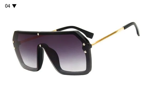 RSSELDN Red Black Oversized Square Sunglasses