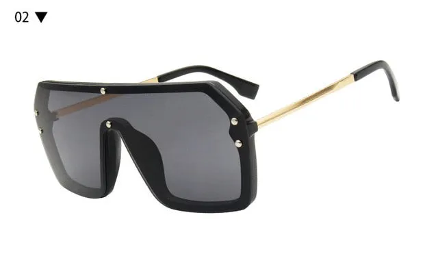 RSSELDN Red Black Oversized Square Sunglasses